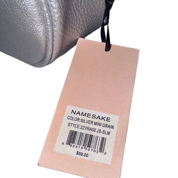 Juicy Couture Y2K Metallic Silver Faux Leather Namesake Mini Crossbody Bag - Picture 9 of 9
